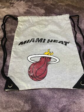 NBA Gray Drawstring Bag with Red/Blue Logo